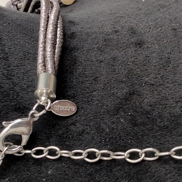 Chico's "Declan" Bib Necklace Glass, Metal, Lurex - Picture 6 of 11